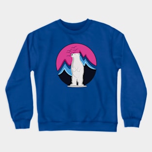 Polar bear with pink sky Crewneck Sweatshirt